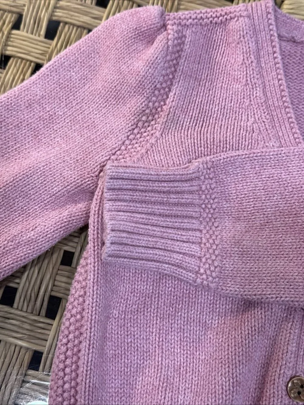 ralph lauren girls pink knit cardigan sweater 100% cotton size 4T